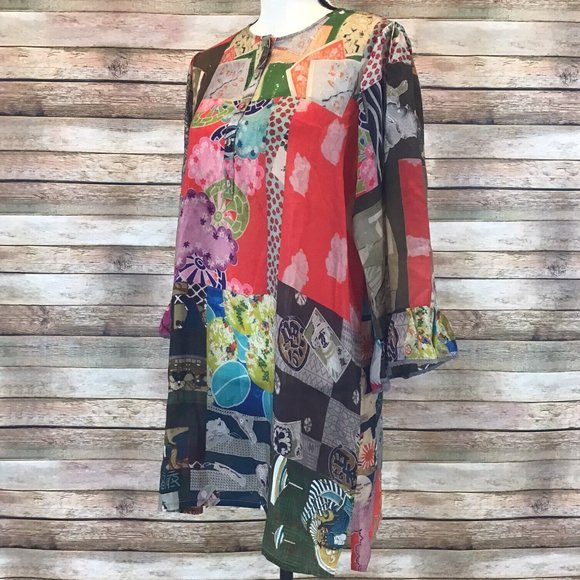 NWT $240 Johnny Was Size M Medium Vera Tunic Style C24221B2 Multicolor SOLD OUT - Picture 6 of 8